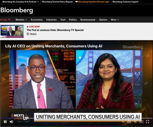 Bloomberg TV — “Lily AI CEO on uniting merchants and consumers using AI”